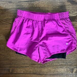 Xersion Athletic Workout Shorts Magenta Pink Black Lining S VGUC